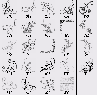 渦巻いた花の形をしたデザインのオシャレなphotoshopブラシ集 Phpspot開発日誌