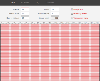 好みのグリッドを作成してpngやphotoshop形式でダウンロード可能な Modular Grid Pattern Phpspot開発日誌