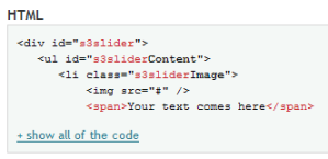 jQueryプラグイン「s3Slider」 fig.2 HTMLも綺麗