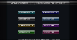 デザイン色々なフリーのボタンPSD fig.5