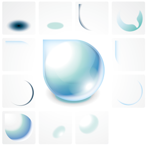 CSSで描画された水滴グラフィックス 構成要素